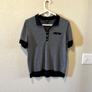 Talbots black and white stripe sweater